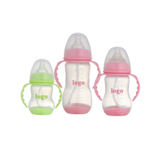 Straw Milk Leak Proof Boy Custom Branding Feeder Feeding Hand Free Wide Mouth Plastic Girl Natural Baby Bottle
